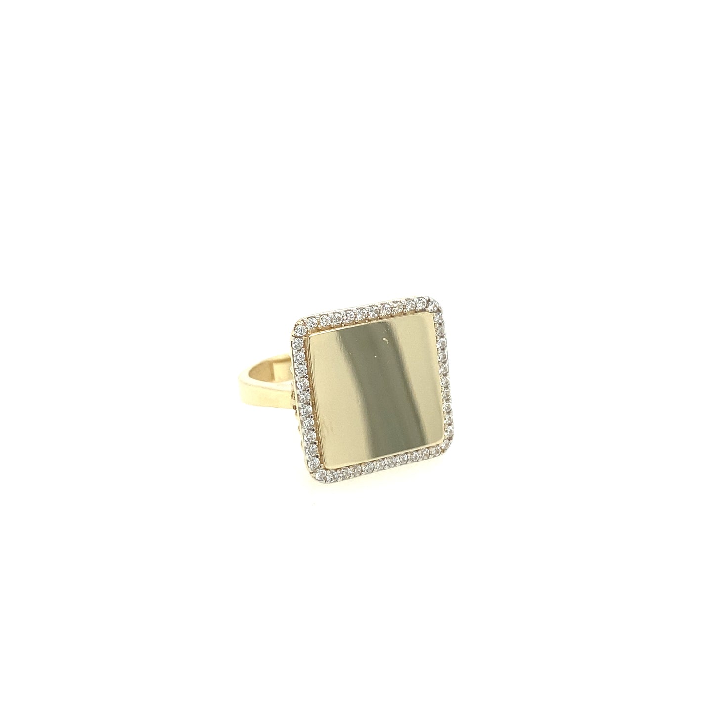 14k Gold Square Shape Ring with CZ | Luby Gold Collection | Luby 