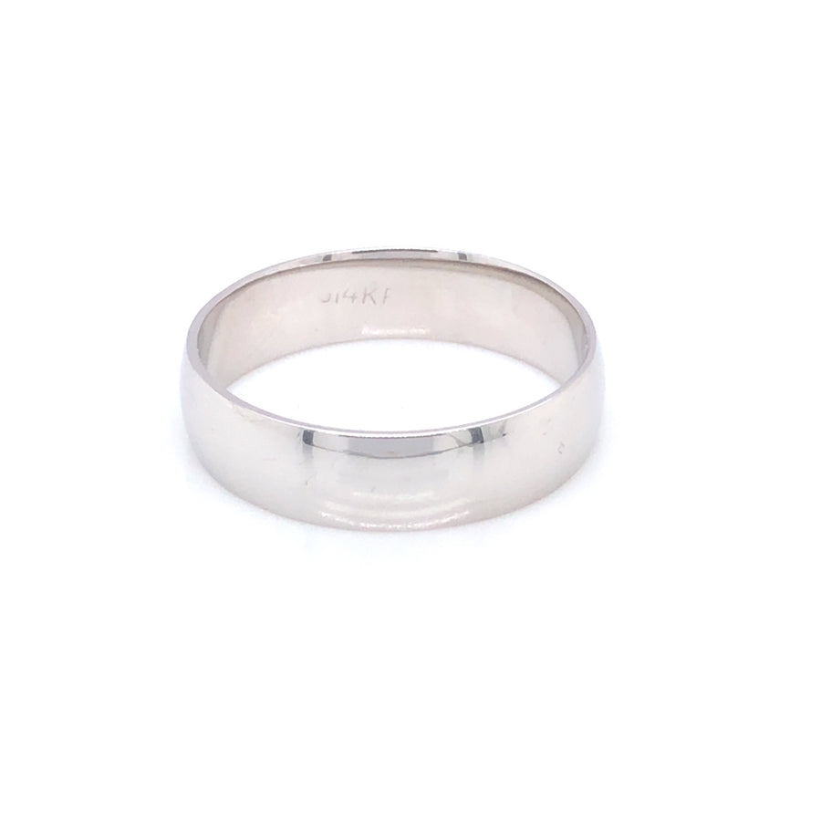 14K Wedding Band White Gold