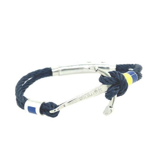 Double Cord Anchor-Shackle Flags Silver | Seaknots | Luby 