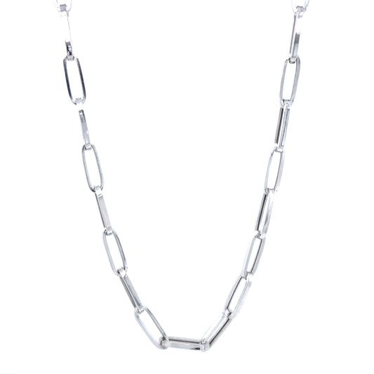 14K White Gold Paper Clip Necklace | Luby Gold Collection | Luby 