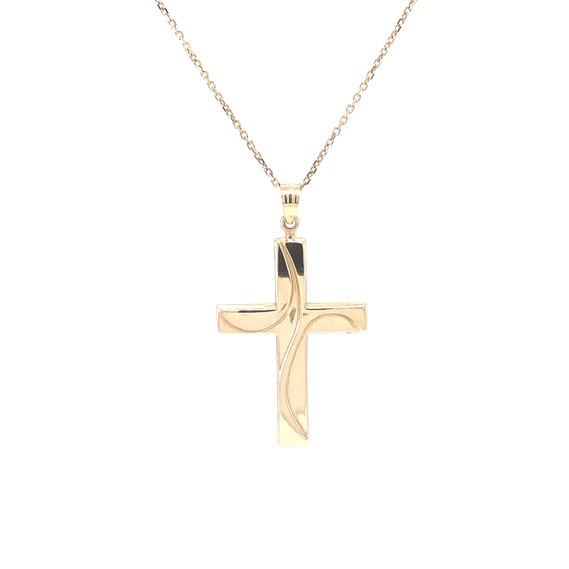 Cross with Curves 14k Gold Pendant | Luby Gold Collection | Luby 