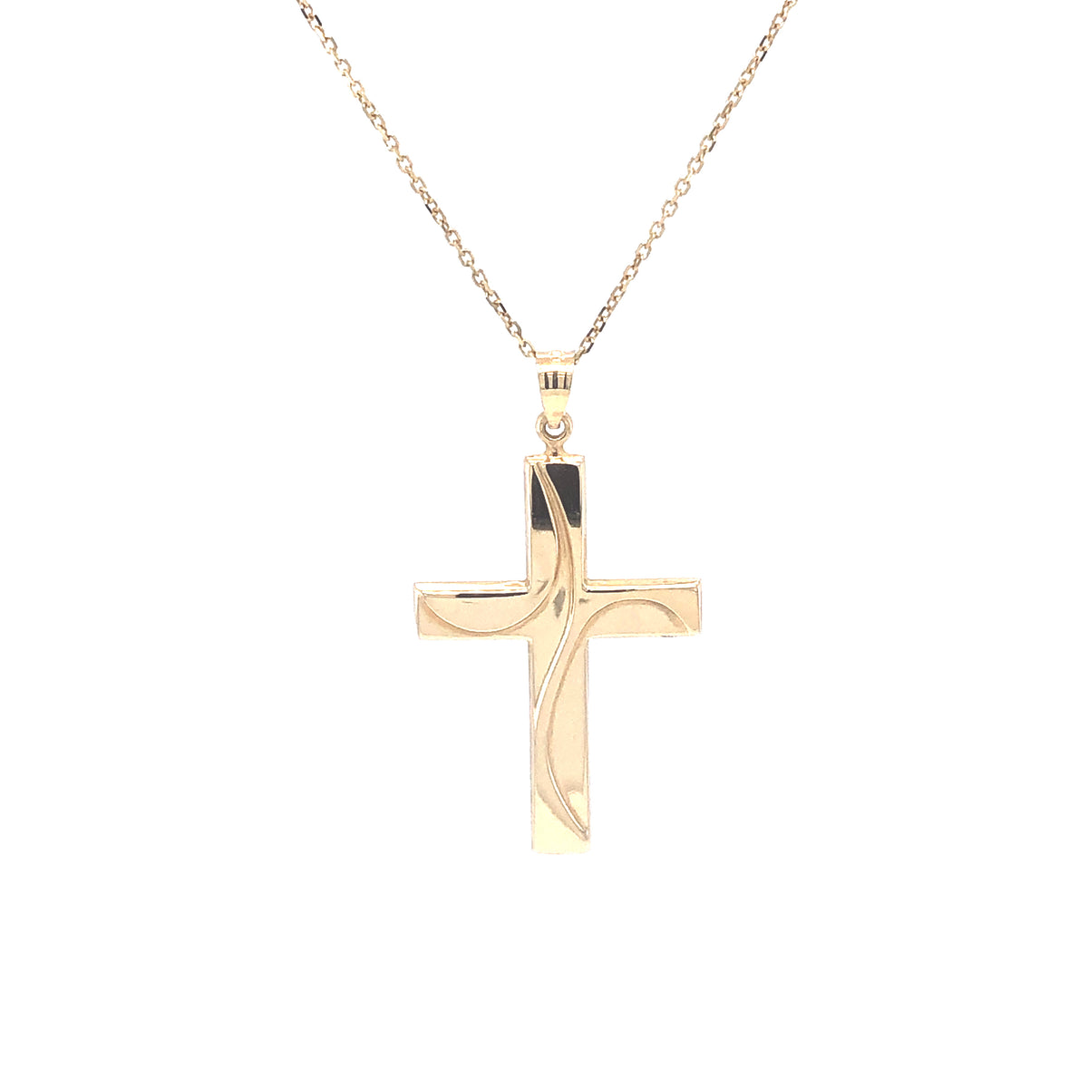Cross with Curves 14k Gold Pendant | Luby Gold Collection | Luby 