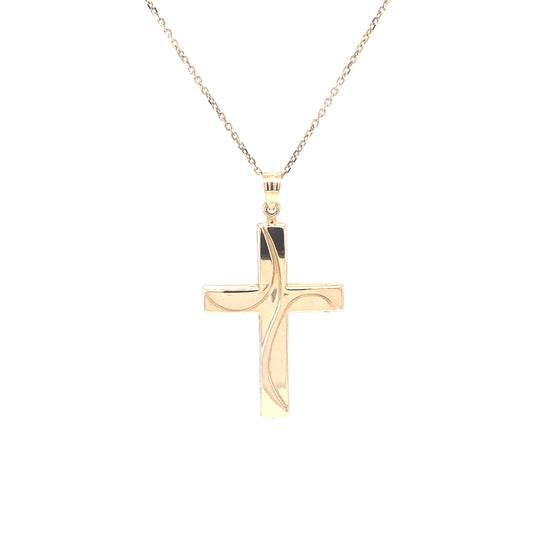 Cross with Curves 14k Gold Pendant | Luby Gold Collection | Luby 