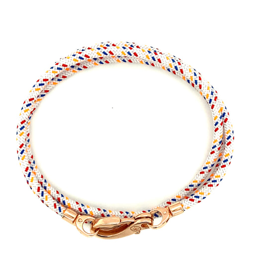 Triple Cord  Polyester White Multi Color With Rose Gold Hook | BORSARI | Luby 