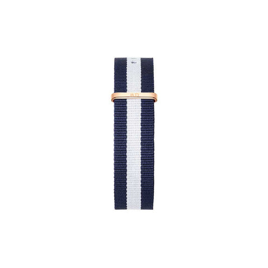 Classy Glasgow Watch Strap (Navy Blue/White/Rose-Gold) | Daniel Wellington | Luby 