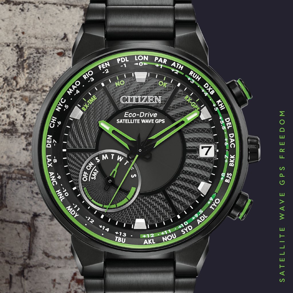 Satellite Wave GPS Freedom (Black-Green) | Citizen | Luby 