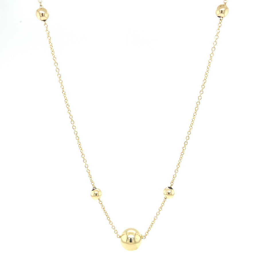 14K Necklace Multi Ball
