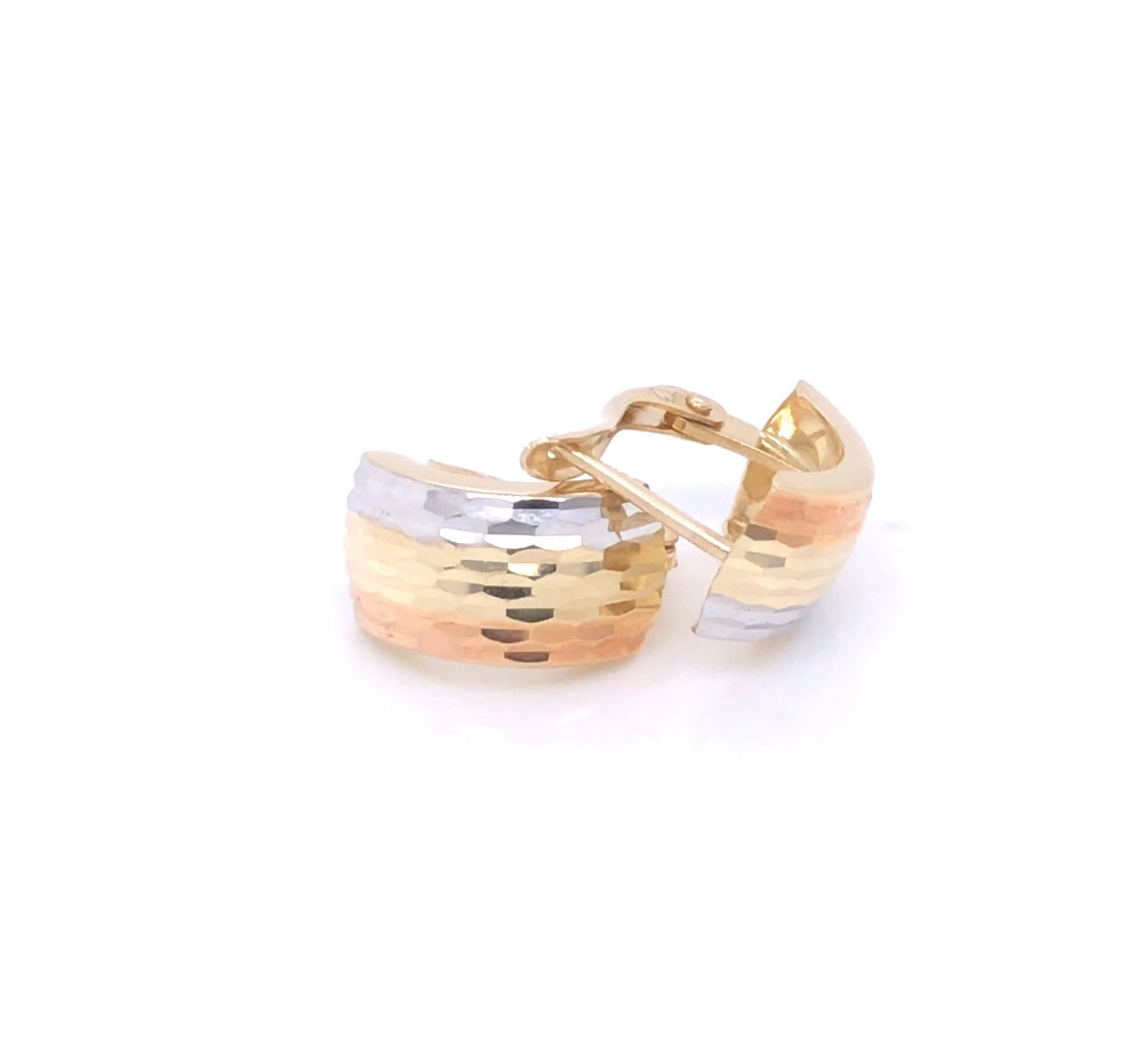 Tri-Color 14k Gold Leverback Earrings | Luby Gold Collection | Luby 