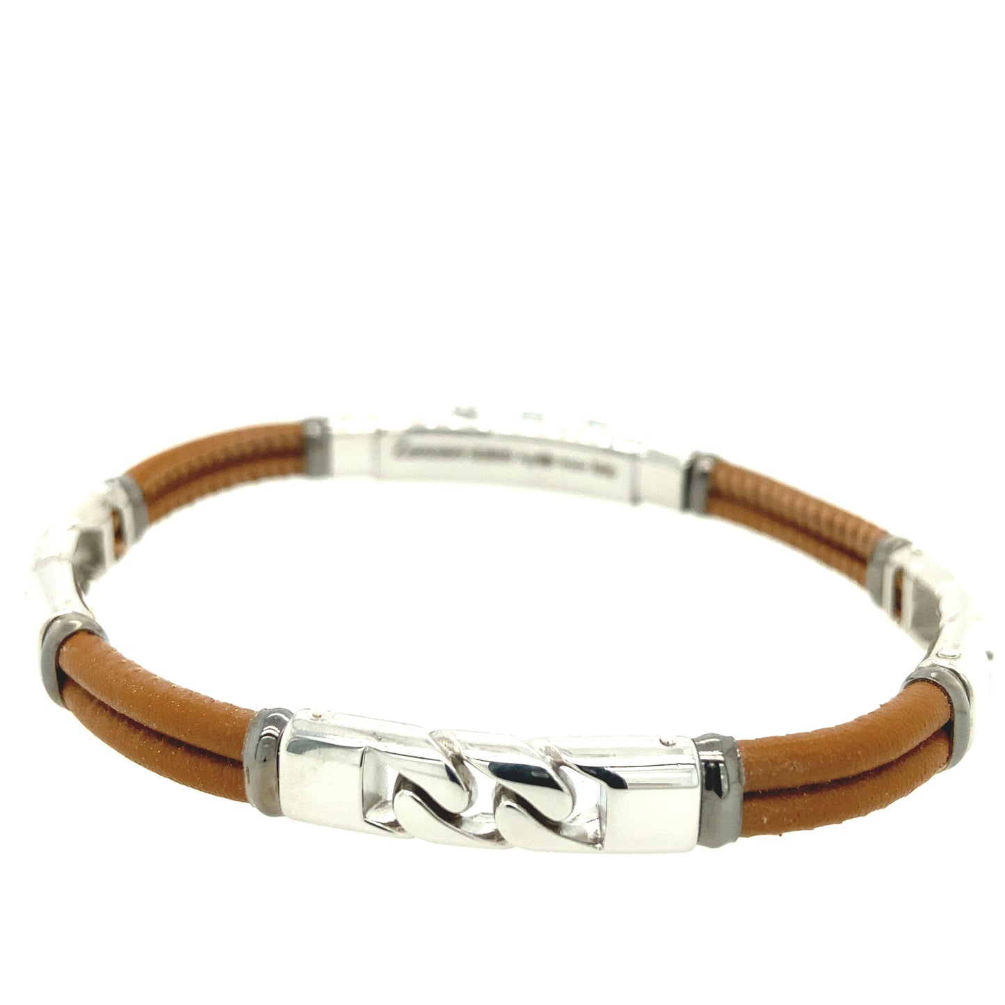 Leather and Silver Locks Bracelet | Zancan | Luby 