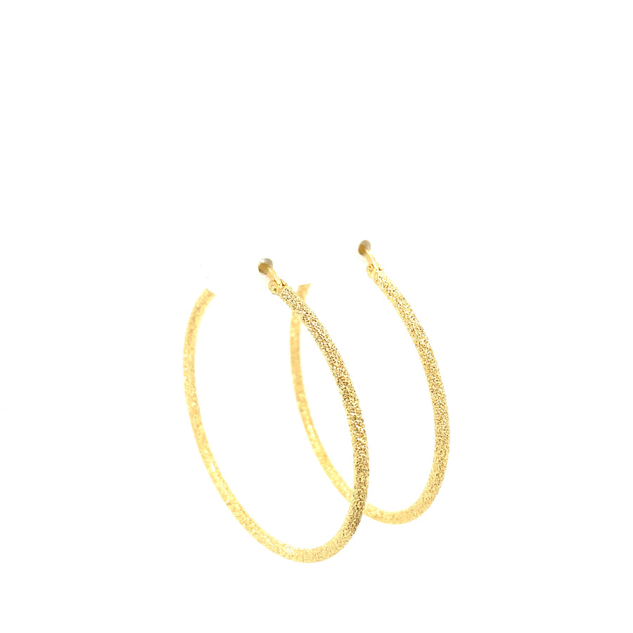 14K Full Diamond Cut Hoops