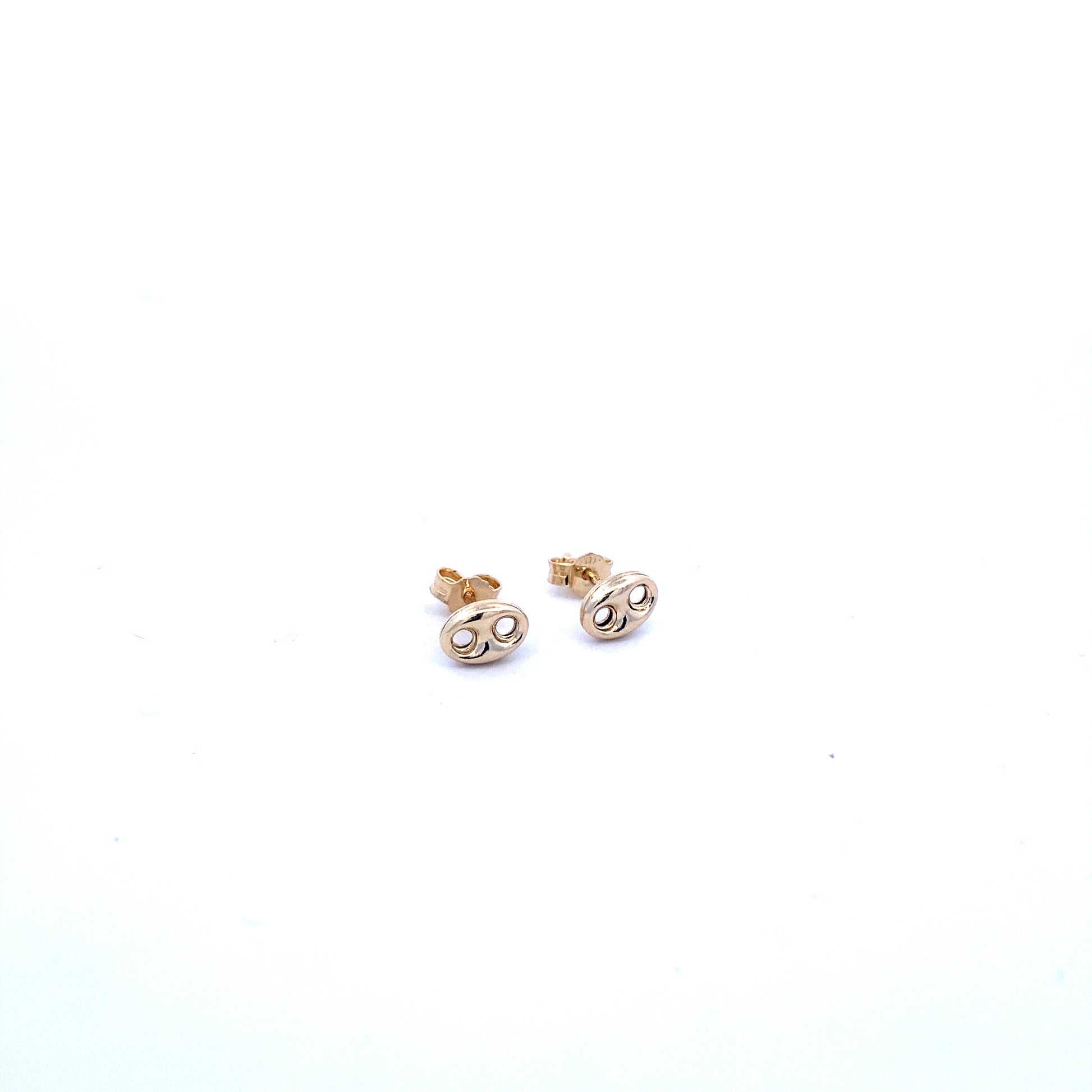 14K Gold Puff Link Stud Earrings | Luby Gold Collection | Luby 