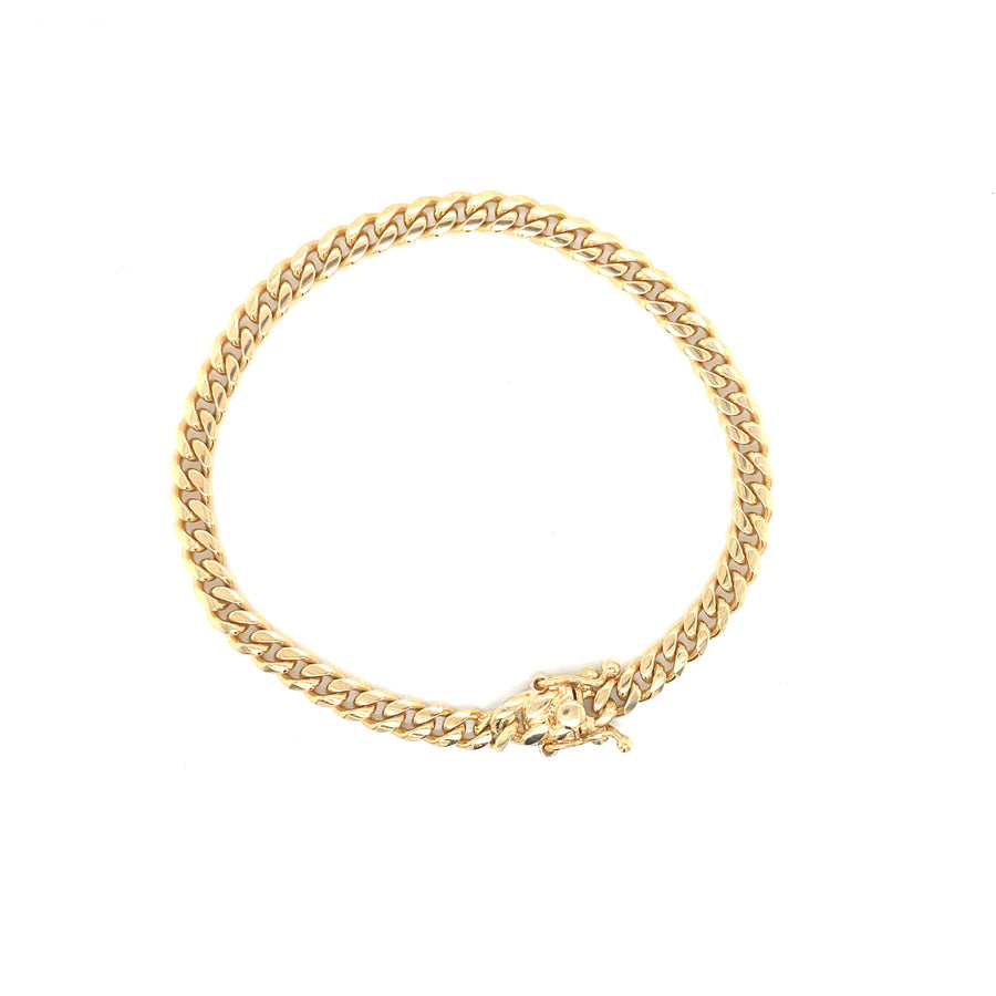 Brazalete cubano de oro macizo de 14 quilates