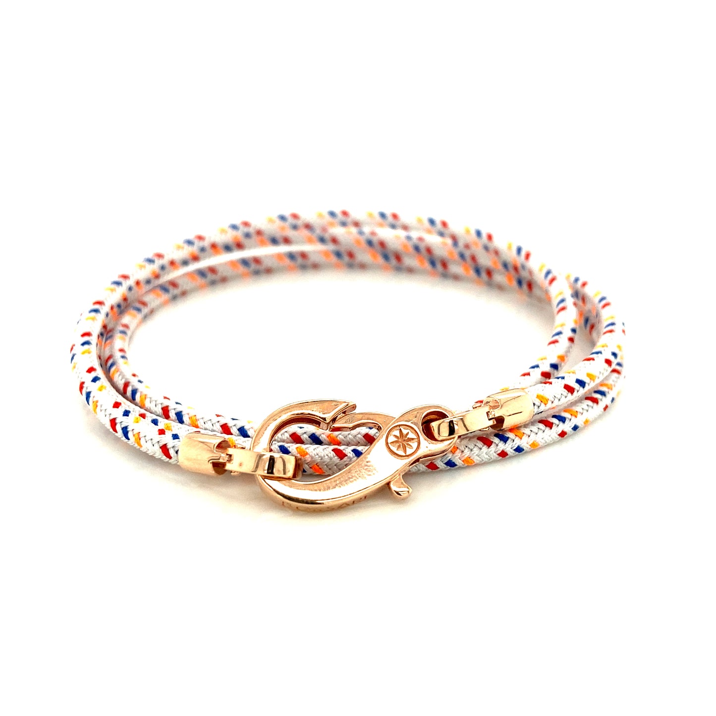 Triple Cord  Polyester White Multi Color With Rose Gold Hook | BORSARI | Luby 