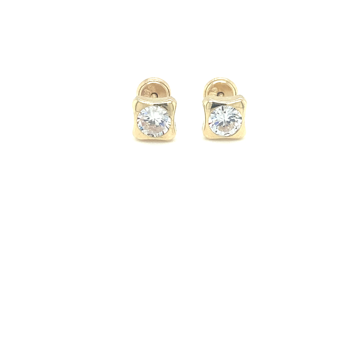 ROUND CZ SQUARE BEZEL | Luby Gold Collection | Luby 