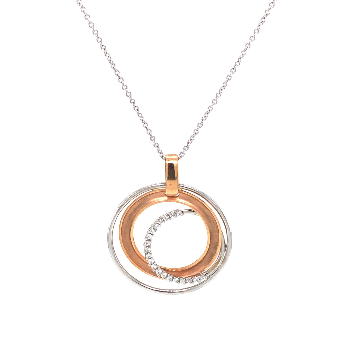ROSE & WITE GOLD MILGRAIN VINTAGE NECKLACE | Simon G | Luby 