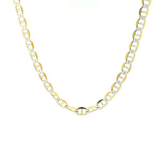 10K FLAT MARINER CHAIN WITH PAVÉ | Luby Gold Collection | Luby 