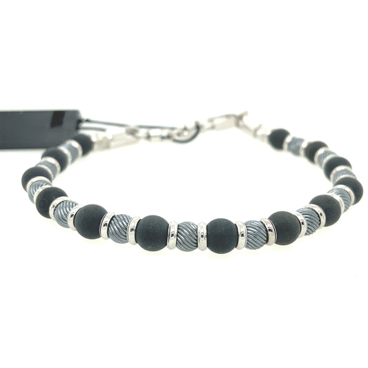 Grey, Black and Silver Beads Bracelet | Zancan | Luby 