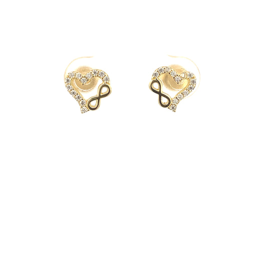 14K Gold Infinity Heart Stud Earrings | Luby Gold Collection | Luby 