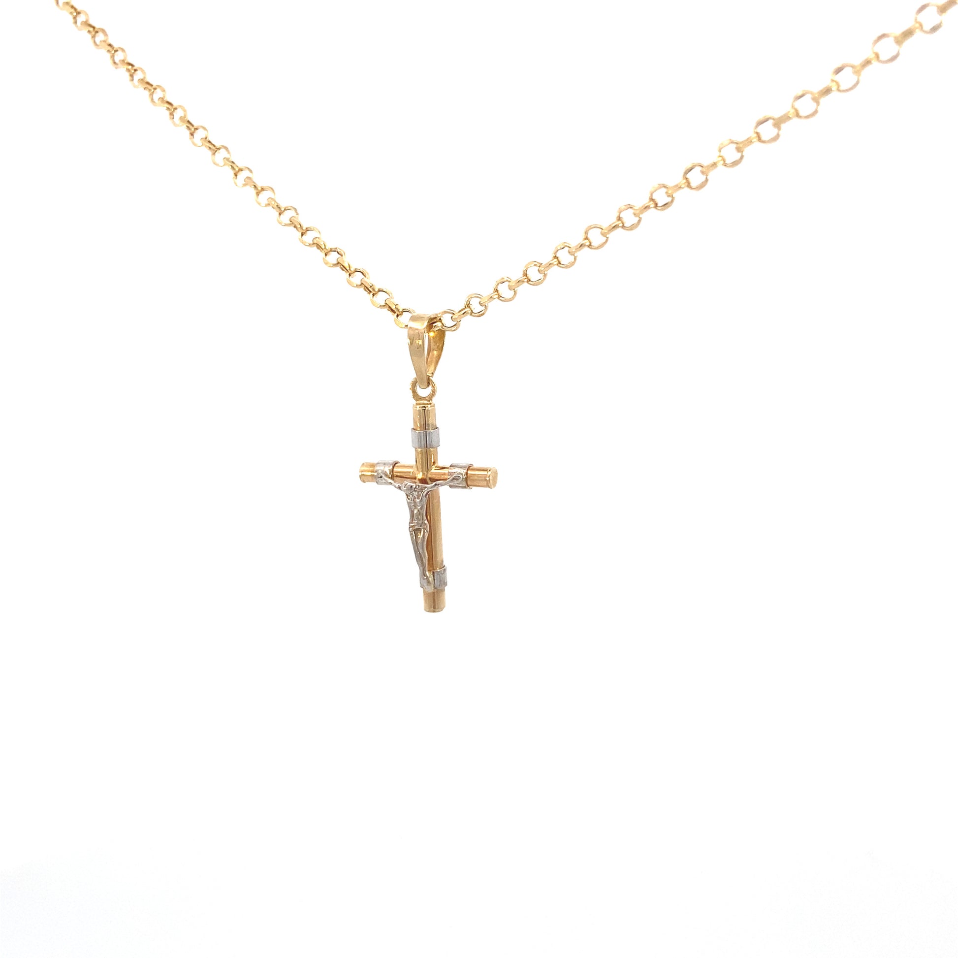 14K Gold Cylinder Cross Pendant | Luby Gold Collection | Luby 