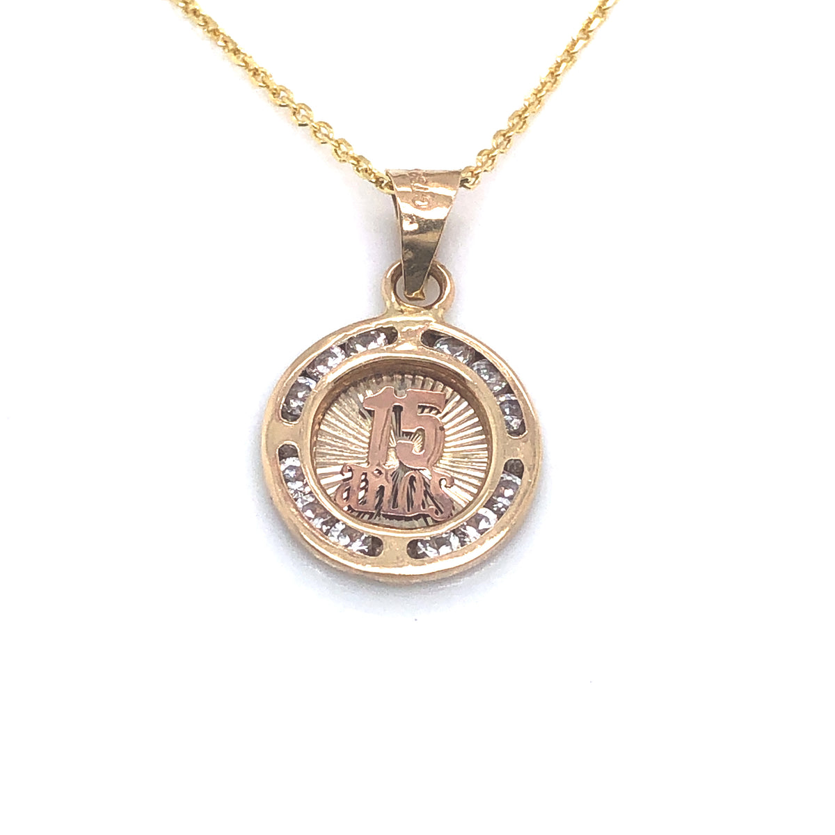 Fifteen Years Tri-Color 14k Gold Pendant | Luby Gold Collection | Luby 