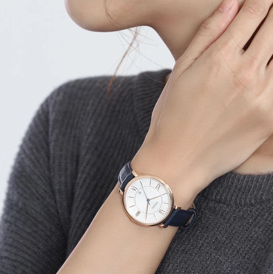 Ladies Jacqueline Watch (Navy Blue/Rose-Gold) | Fossil | Luby 