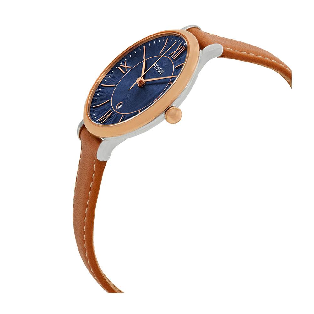 Ladies Jacqueline Watch (Brown/Blue/Rose-Gold) | Fossil | Luby 