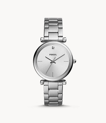 The Carbon Series Three-Hand Stainless Steel Watch | Fossil | Luby 