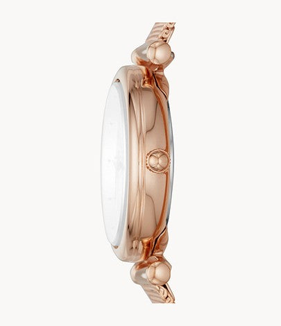 Carlie Mini Three-Hand Rose Gold-Tone | Fossil | Luby 