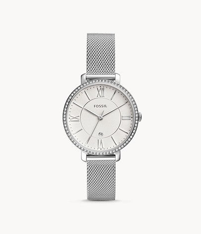 Jacqueline Three-Hand Date Stainless Steel Watch | Fossil | Luby 