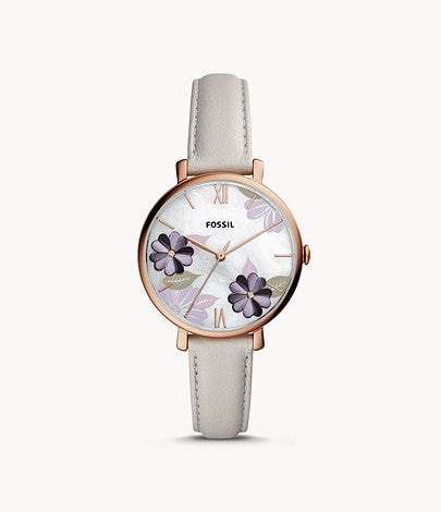 Ladies Jacqueline Watch (White/Rose-Gold) | Fossil | Luby 
