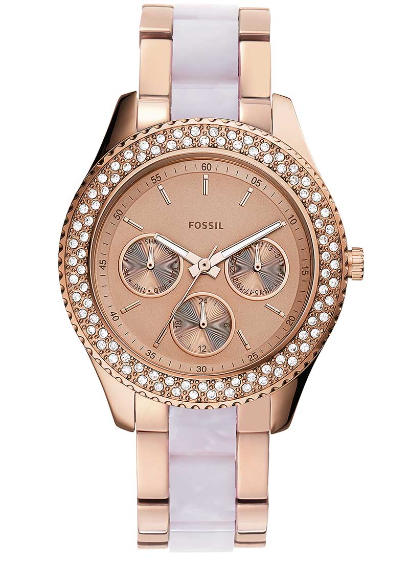 Stella Rose-Gold Tone Stainless-Steel and Acetate Watch | Fossil | Luby 