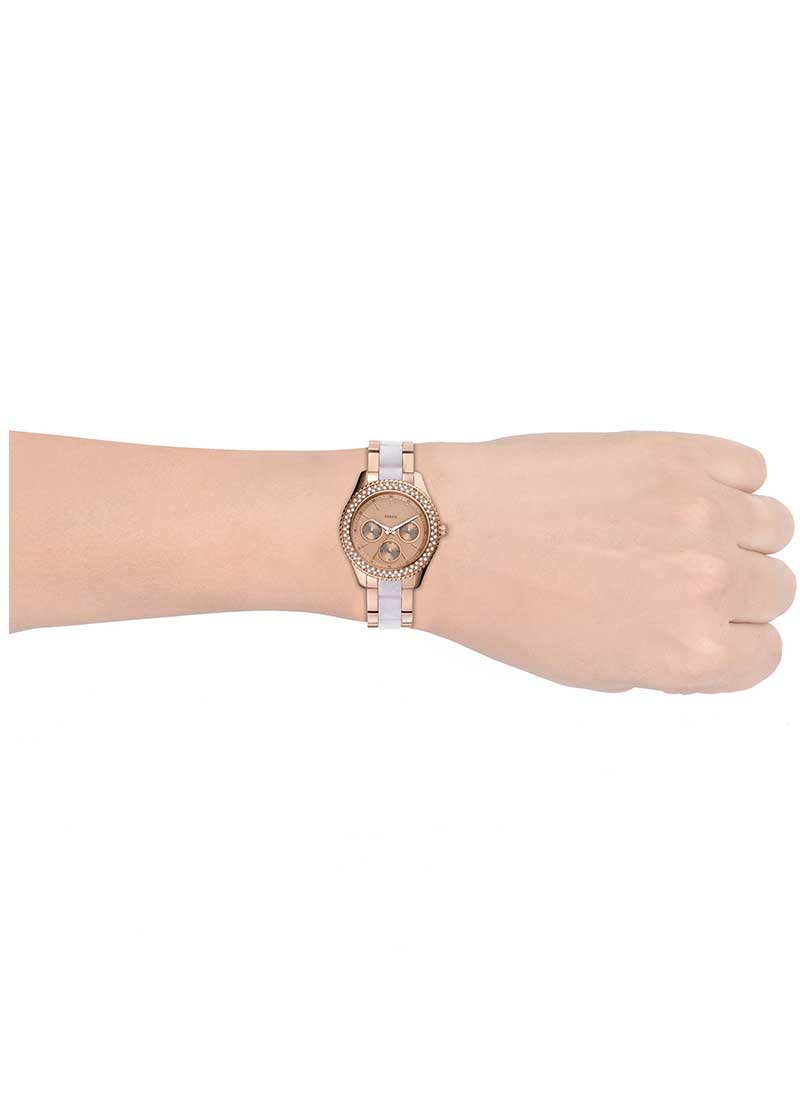 Stella Rose-Gold Tone Stainless-Steel and Acetate Watch | Fossil | Luby 