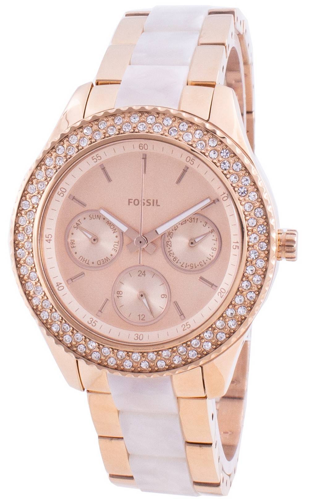 Stella Rose-Gold Tone Stainless-Steel and Acetate Watch | Fossil | Luby 