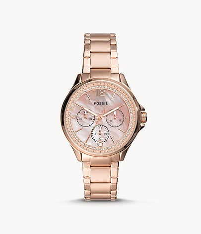 Sadie Multifunction Rose Gold-Stone Stainless Steel Watch | Fossil | Luby 