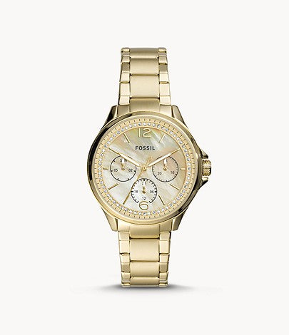 Sadie Multifunction Gold-Tone Stainless Steel Watch | Fossil | Luby 