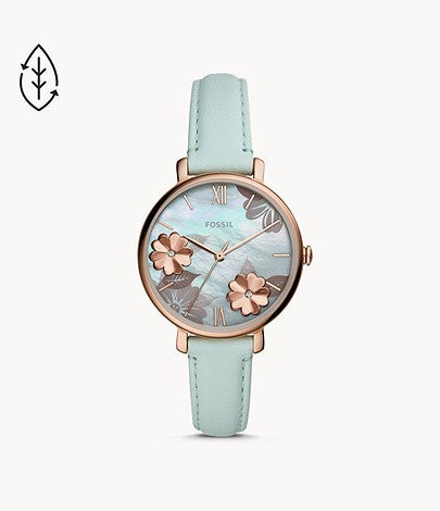 Ladies Jacqueline Watch (Green/Rose-Gold) | Fossil | Luby 
