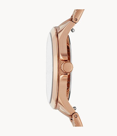 Sadie Three-Hand Rose Gold-Tone Stainless Steel Watch | Fossil | Luby 