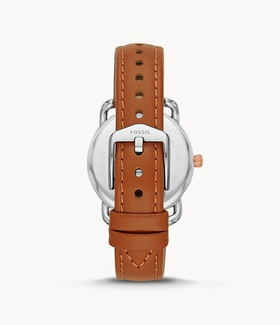 Copeland Three-Hand Tan Leather Watch and Bracelet Set | Fossil | Luby 