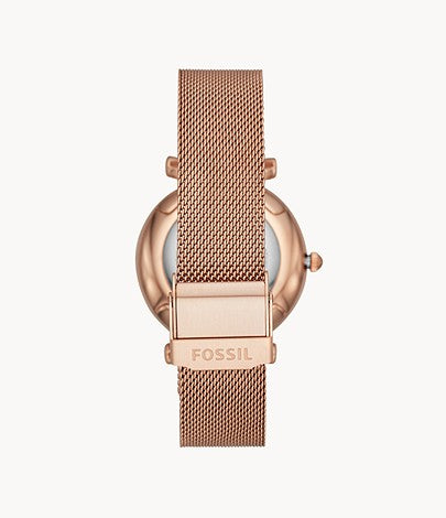 Carlie Three-Hand Rose Gold-Tone | Fossil | Luby 