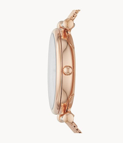 Carlie Three-Hand Rose Gold-Tone | Fossil | Luby 