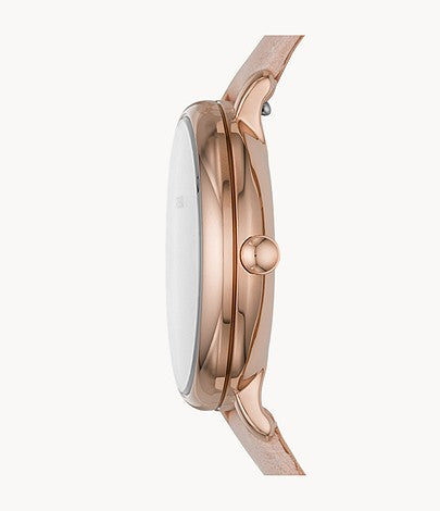 Jacqueline Three-Hand Blush Leather Watch | Fossil | Luby 