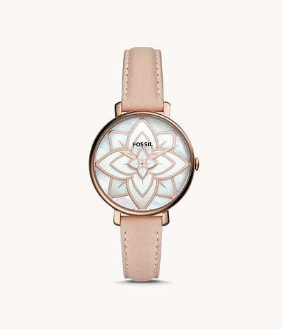 Jacqueline Three-Hand Blush Leather Watch | Fossil | Luby 