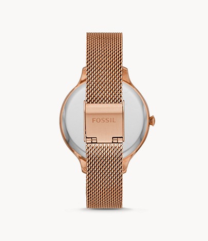 Winnie Three-Hand Rose Gold-Tone Stainless Steel Watch | Fossil | Luby 