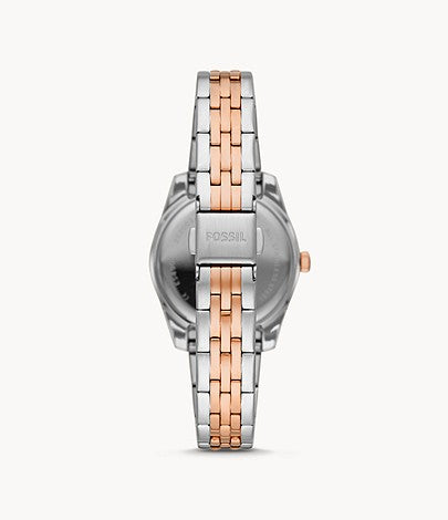 Scarlette Mini Three-Hand Date Two-Tone Stainless Steel Watch | Fossil | Luby 