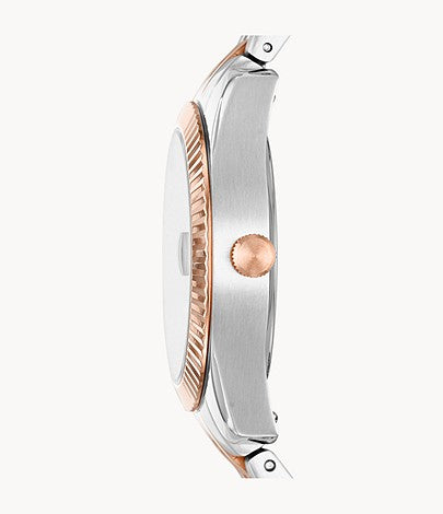 Scarlette Mini Three-Hand Date Two-Tone Stainless Steel Watch | Fossil | Luby 