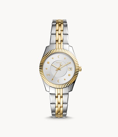 Ladies Scarlette Mini Watch (Silver/Gold) | Fossil | Luby 