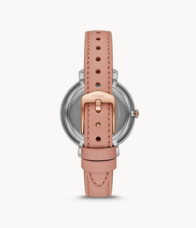 Jacqueline Three-Hand Pink Leather Watch | Fossil | Luby 