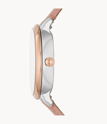 Jacqueline Three-Hand Pink Leather Watch | Fossil | Luby 