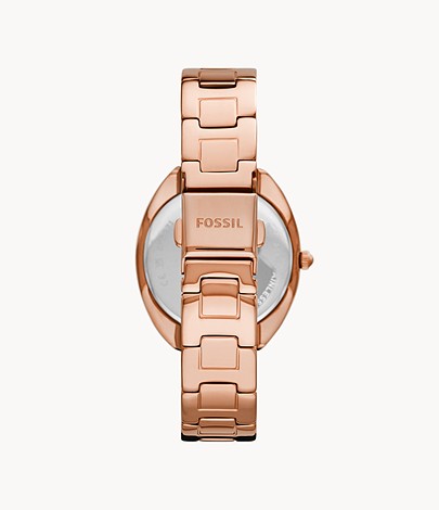 Gabby Three-Hand Date Rose Gold-Tone Stainless Steel Watch | Fossil | Luby 