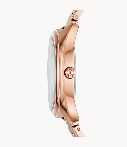 Gabby Three-Hand Date Rose Gold-Tone Stainless Steel Watch | Fossil | Luby 